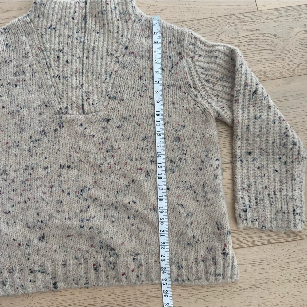 LINE THE LABEL Georgia Half Zip Sweater Large Heather Beige Relaxed EUC - Picture 9 of 9